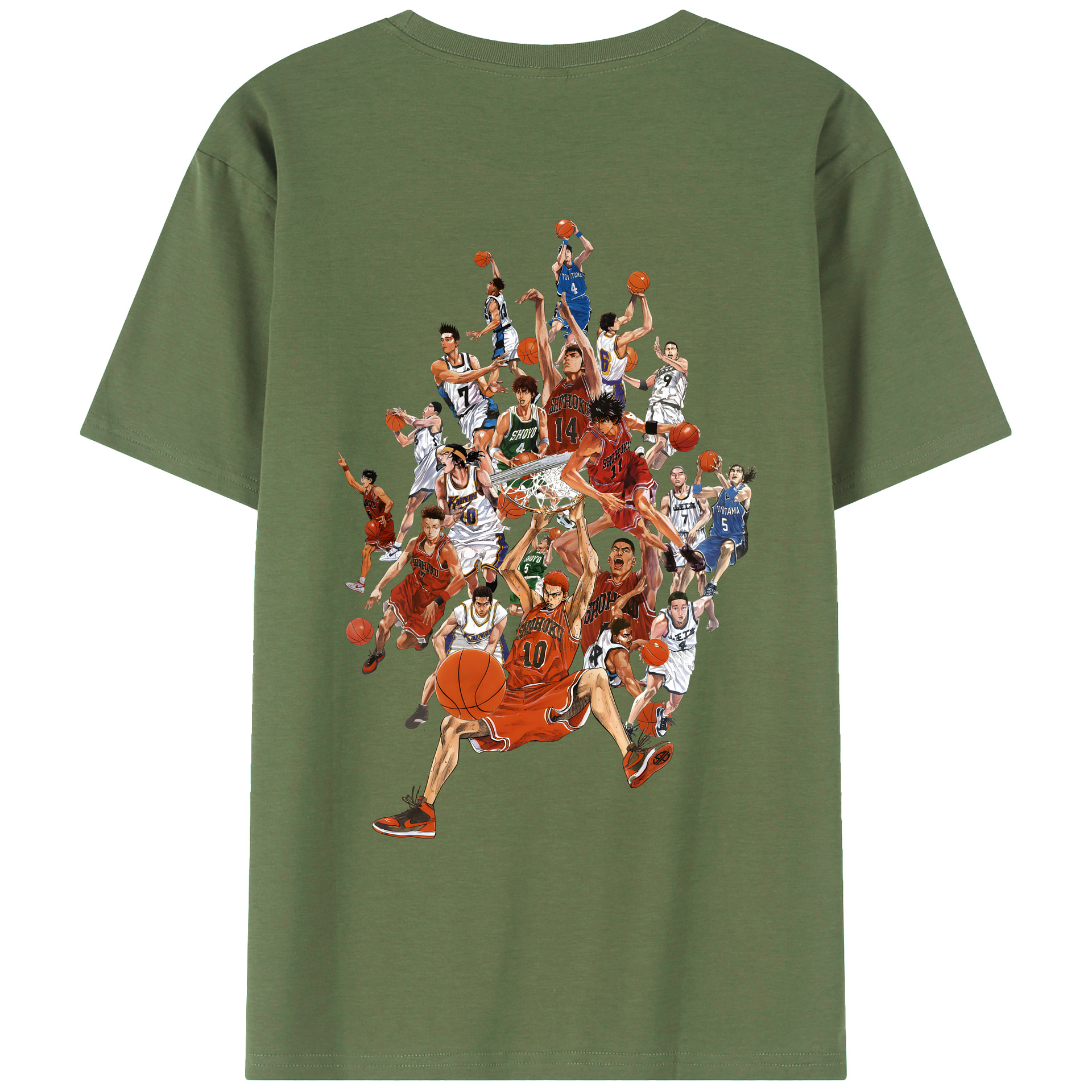 （画像用） SLAM DUNK／スラムダンク 綿100％ メンズ半袖Tシャツ（バックプリント） 通気性